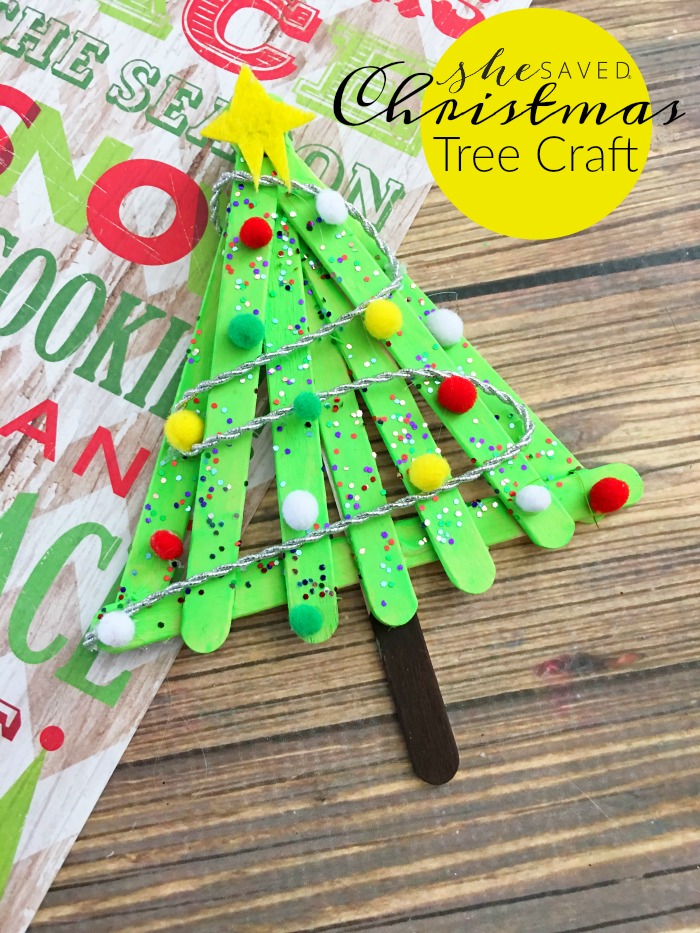 Simple Popsicle Christmas Tree Craft Project  She Saved