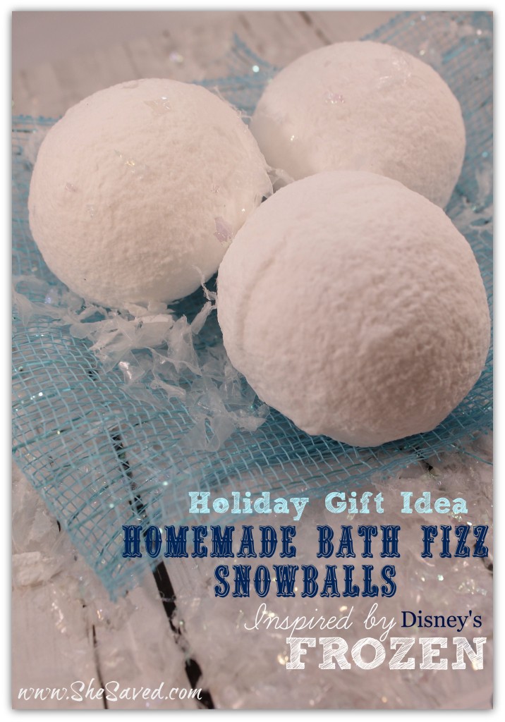 Homemade Bath Fizz Snowballs as Inspired by Disney's Frozen