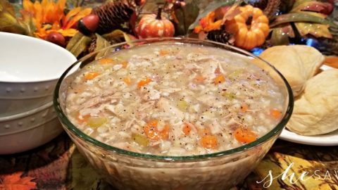 Turkey Barley Soup using Leftover Turkey Carcass - EverydayMaven™