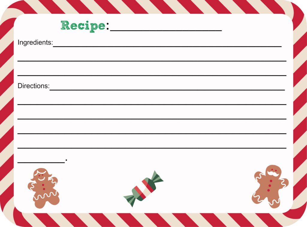 Free Printable Recipe Cards Christmas