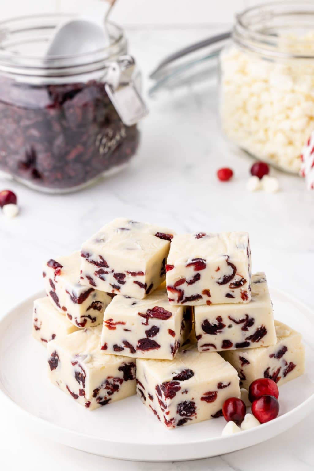 Easy White Fudge with Cranberries Recipe SheSaved®