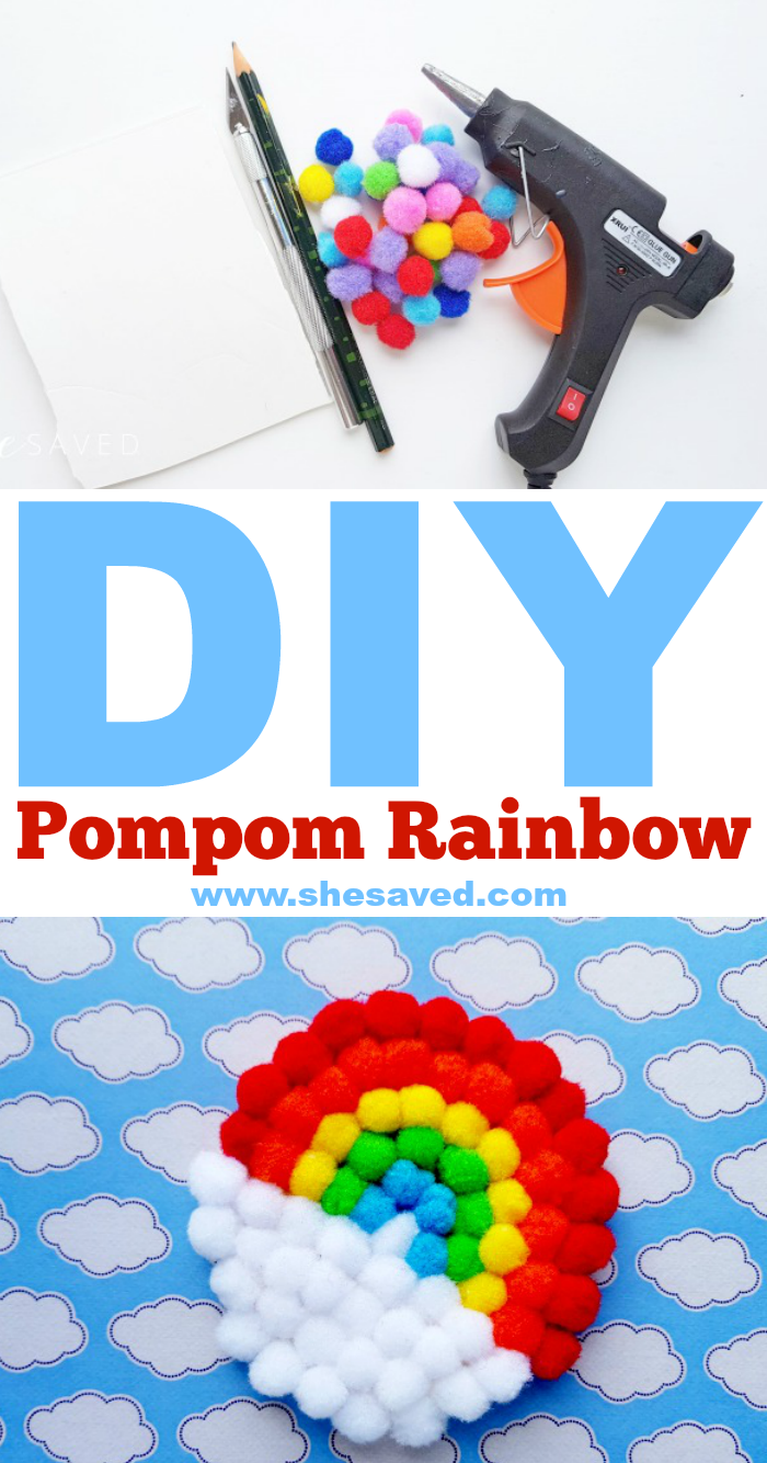 DIY Pompom Rainbow Craft - SheSaved®